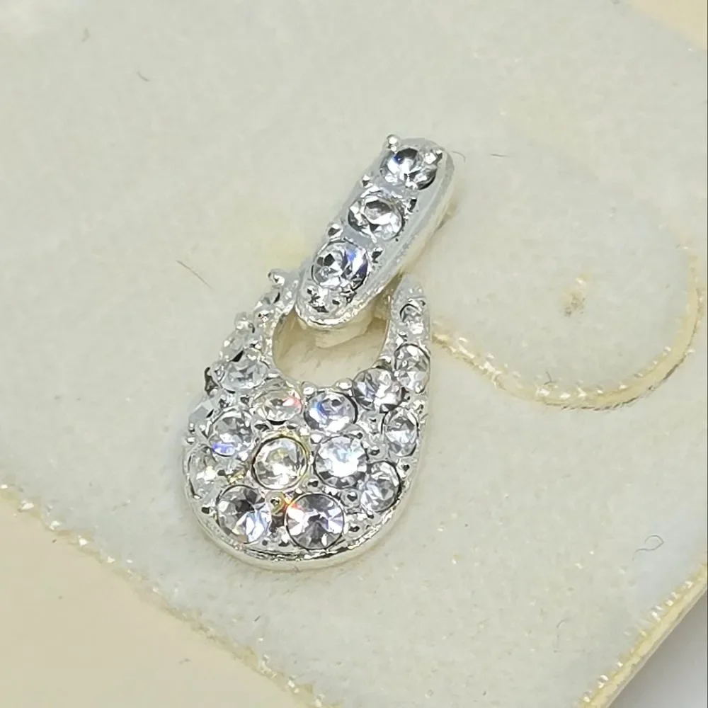 14K Gold Post Rhinestone Earrings - Picture 2 of 5